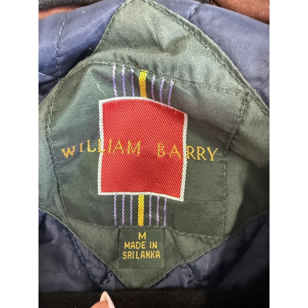 William Barry Jacket Mens‎ Medium Green Quilted Lined Field Hunting Zip Snap